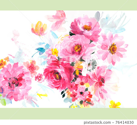 Colorful floral material combinations and design elements Colorful floral material combinations and design elements 76414830