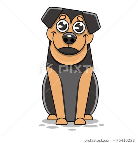 Happy dog Stock illustration on a white background. For design, decoration Happy dog Stock illustration on a white background. For design, decoration 76416288