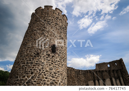 Castle ruins of Keysersberg, winemaking village in Alsace (france) Castle ruins of Keysersberg, winemaking village in Alsace (france) 76417745