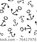 Vector Seamless pattern with grunge drawing anchor. 76417978