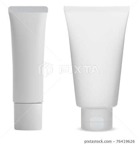 White cream tube side mockup. Tooth paste package 76419626