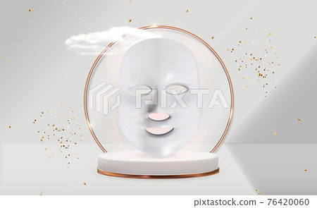 Led cosmetic face mask. Anti aging gadget for home care. Vector Illustration 76420060