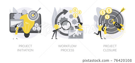 Project implementation abstract concept vector illustrations. 76420108