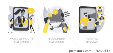 Customer oriented marketing strategy abstract concept vector illustrations. 76420113