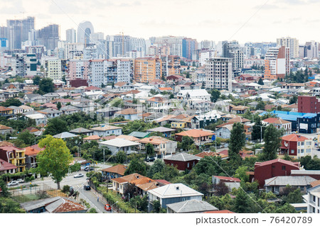 Batumi. Georgia. Panorama of the city on the old and new (modern) Batumi. Houses, apartments, rent, construction. Landscape of Batumi. Batumi. Georgia. Panorama of the city on the old and new (modern) Batumi. Houses, apartments, rent, construction. Landscape of Batumi. 76420789