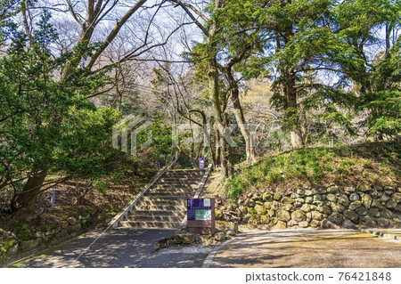 Scenery of Aobayama Park, stairs at the site of Tatsumon, Sendai City, Miyagi Prefecture Scenery of Aobayama Park, stairs at the site of Tatsumon, Sendai City, Miyagi Prefecture 76421848