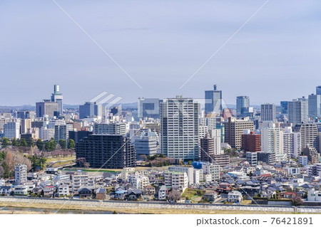 A bird's-eye view of Sendai city seen from the site of Sendai Castle (Aoba Castle), Aoba Ward, Sendai City 76421891