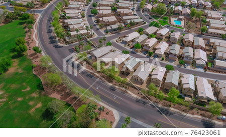 Aerial view of residential quarters at beautiful town urban landscape the Phoenix Arizona 76423061