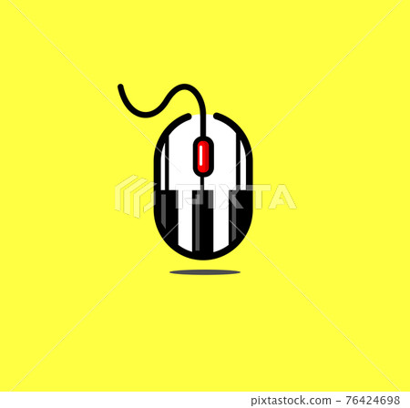 mouse and piano online music vector logo concept	 76424698