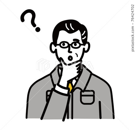 工作服，男士，中年，思維流行，手繪 76424702