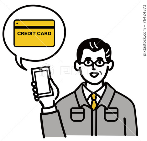 工作服男士中老年智能手機智能手機手機手機信用卡流行手繪 76424873