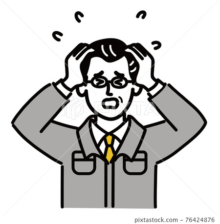 工作服男中年不耐煩流行手繪 76424876