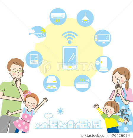Smile family and home appliances icon 76426034