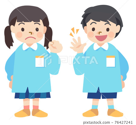 孩子們在玩剪刀石頭布（Goo 和 Par） 76427241