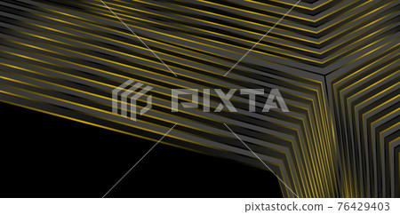 Abstract Backgrounds Striped golden line and dark black. Diagonal and geometric elegance design applicable for website banner, flyer, poster and advertising.	 76429403