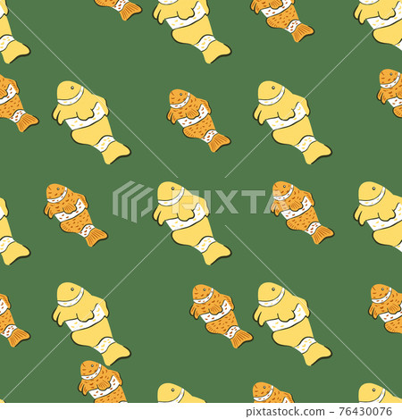 Tropical seamless pattern with orange colored... - Stock Illustration ...