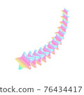 A rainbow-colored star that is plump and shiny like a candy 76434417