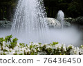 Fountain and white azalea 76436450