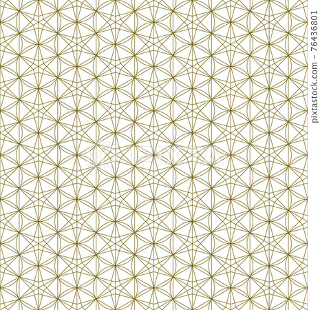 Seamless traditional Japanese ornament Kumiko.Golden color lines. 76436801