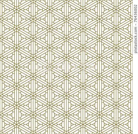 Seamless traditional Japanese ornament Kumiko.Golden color lines. Seamless traditional Japanese ornament Kumiko.Golden color lines. 76436802