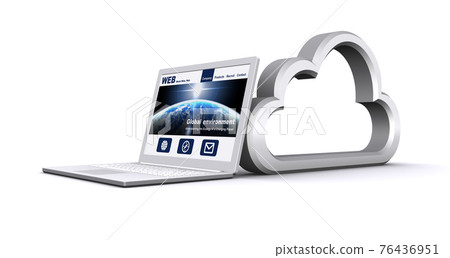 Cloud icon and laptop Cloud icon and laptop 76436951