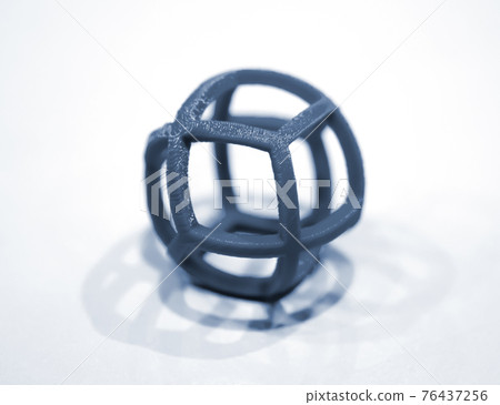 Abstract object printed by 3d printer on white background. 76437256