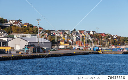 Kristiansund port view, coastal Norwegian town 76437838