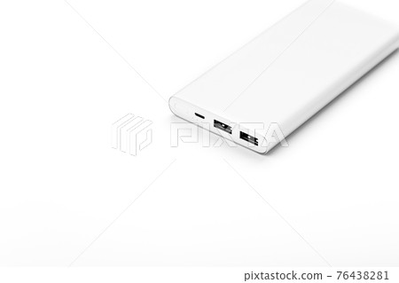 Gray Power Bank on white background free space Gray Power Bank on white background free space 76438281