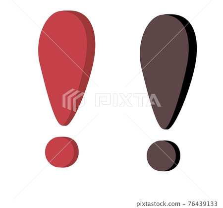 3D style exclamation mark illustration icon 76439133