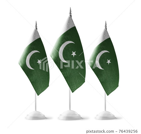 Small national flags of the Pakistan on a white background Small national flags of the Pakistan on a white background 76439256