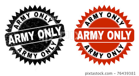 ARMY ONLY Black Rosette Stamp Seal with Corroded Style ARMY ONLY Black Rosette Stamp Seal with Corroded Style 76439381