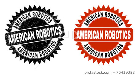 AMERICAN ROBOTICS Black Rosette Stamp Seal with Corroded Texture AMERICAN ROBOTICS Black Rosette Stamp Seal with Corroded Texture 76439388