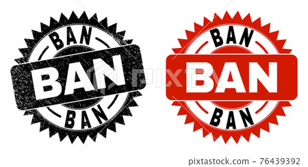 BAN Black Rosette Stamp Seal with Corroded Style BAN Black Rosette Stamp Seal with Corroded Style 76439392