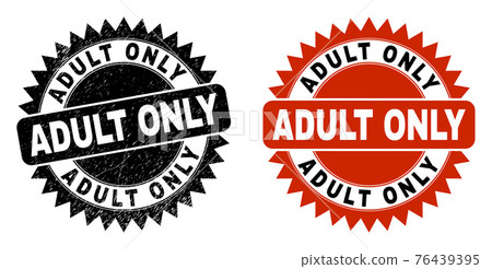 ADULT ONLY Black Rosette Stamp Seal with Rubber Texture ADULT ONLY Black Rosette Stamp Seal with Rubber Texture 76439395