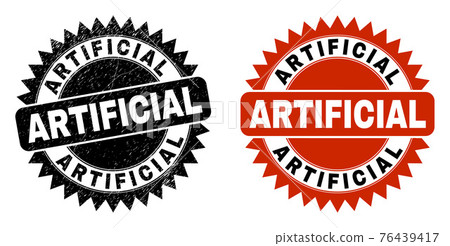 ARTIFICIAL Black Rosette Seal with Distress... - Stock Illustration ...