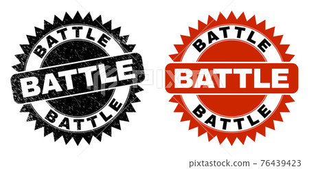BATTLE Black Rosette Watermark with Grunged... - Stock Illustration ...