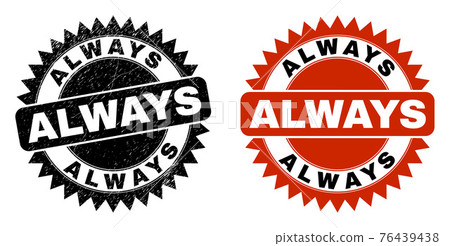 ALWAYS Black Rosette Stamp Seal with Rubber Style - Stock Illustration ...