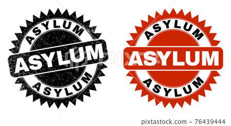 ASYLUM Black Rosette Watermark with Scratched... - Stock Illustration ...