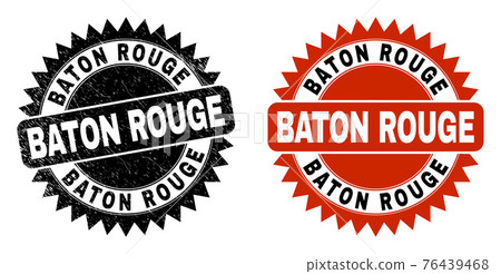 BATON ROUGE Black Rosette Stamp Seal with... - Stock Illustration ...