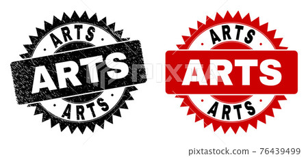 ARTS Black Rosette Stamp with Distress Style - Stock Illustration ...