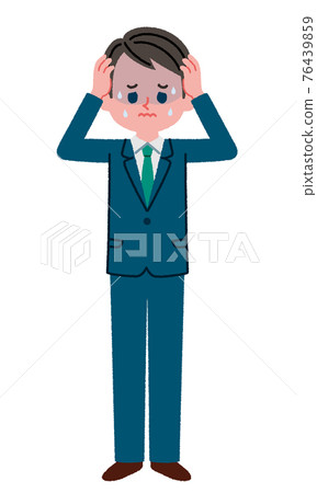 Illustration of a man in a worried suit Illustration of a man in a worried suit 76439859