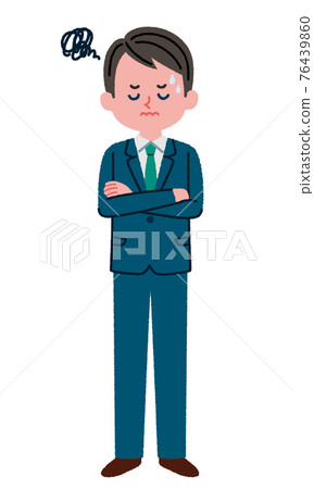 Illustration of a man in a worried suit Illustration of a man in a worried suit 76439860