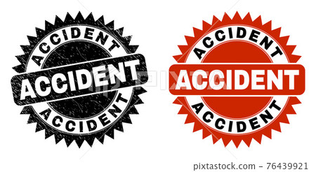 ACCIDENT Black Rosette Stamp Seal with Distress... - Stock Illustration ...