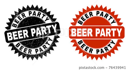 BEER PARTY Black Rosette Watermark with Distress Style BEER PARTY Black Rosette Watermark with Distress Style 76439941
