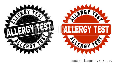 ALLERGY TEST Black Rosette Watermark with Grunged Surface 76439949