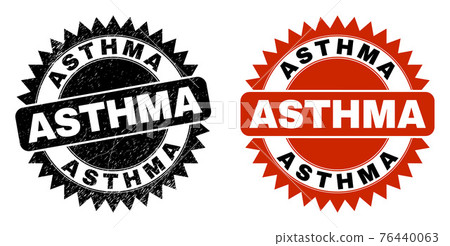 ASTHMA Black Rosette Seal with Corroded Surface - Stock Illustration ...