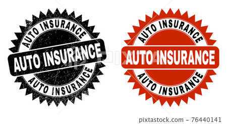 AUTO INSURANCE Black Rosette Watermark with Grunged Style 76440141