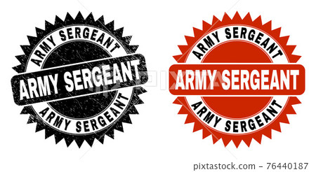 ARMY SERGEANT Black Rosette Stamp with Distress... - Stock Illustration ...