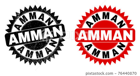 AMMAN Black Rosette Watermark with Scratched... - Stock Illustration ...