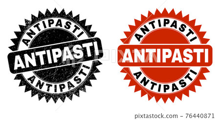 ANTIPASTI Black Rosette Stamp with Corroded... - Stock Illustration ...